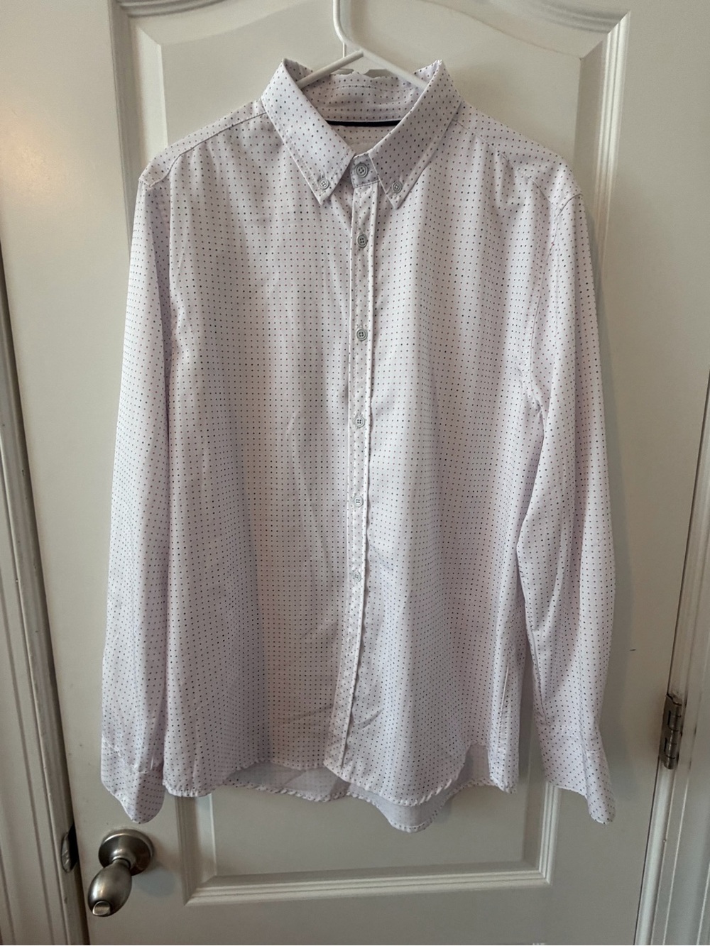 JB Holt Men's Dot Print Button Down Shirt Standard Fit Size M